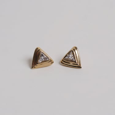 Vintage Triangle Rhinestone Earrings