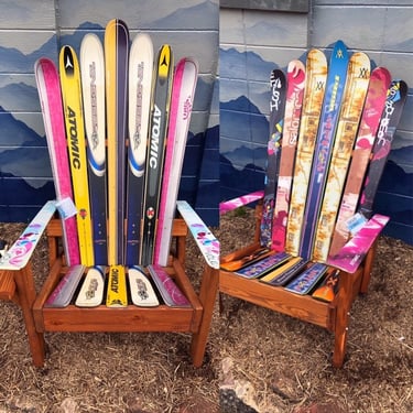 Ski Adirondack Chairs (Set of 2) – Recycled Colorful Outdoor Decor 