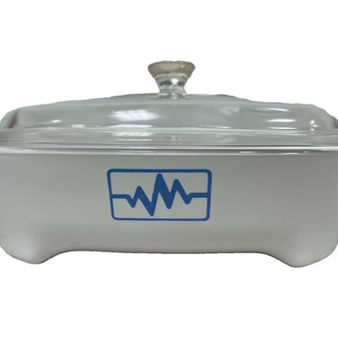 Vtg Corning Ware Microwave Brown N Sear Casserole EKG Heartbeat Radio Wave 8