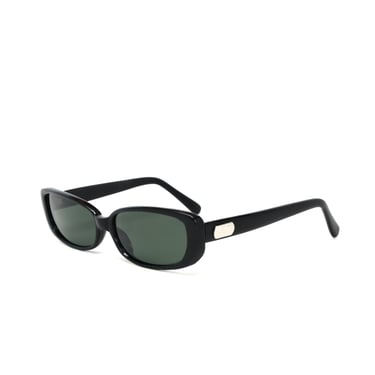 Authentic Vintage 90s Made Rectangle Frame Black Deadstock Sunglasses 