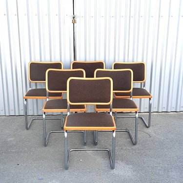 1 of 6 Marcel Breuer Cesca Chair, Vintage Chair, 1970's, In Textiles, Retro Chair, Dining Chairs, Vintage Furniture, Bauhaus Style 