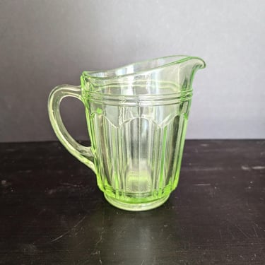 Anchor Hocking Green Uranium Glass Pitcher 