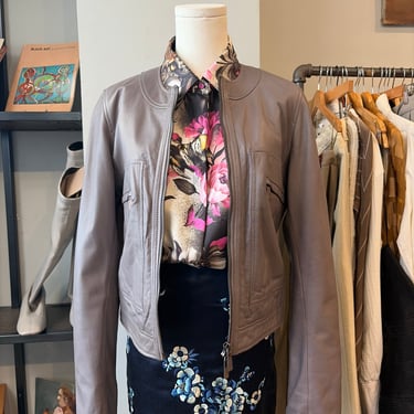 Calvin Klein Collection Grey Leather Jacket