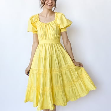 Modern Ulla Johnson Ruched Butter Yellow Dress, sz. S