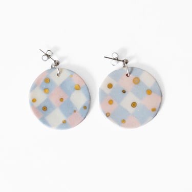Nerikomi Porcelain Ornament-Inspired Round Earrings (2025 Holiday Limited Edition)