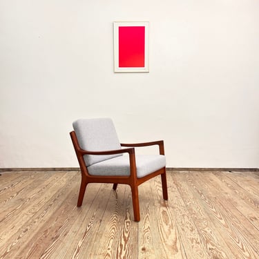 Mid Century Lounge Chair, Easy Chair by Ole Wanscher for France & Son, Senator Series, Danish Design Armchair, 1950s 