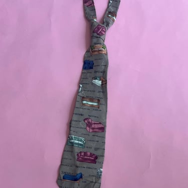 VTG 1996 Nicole Miller Couch & Words Necktie 