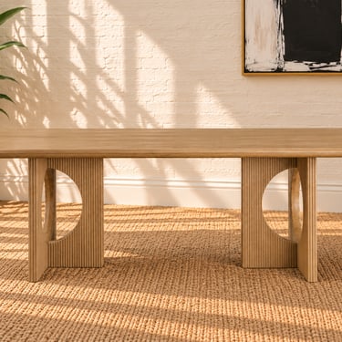 Sylvia Fluted Base Dining Table in Blonde Oak