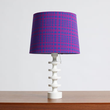 Vintage Swedish 1960s Uno and Östen Kristiansson for Luxus Table Lamp with Restored Verner Panton Shade 