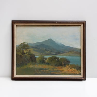 Vintage California Landscape Painting Plein Air Oil Mount Tamalpais Marin Tiburon 