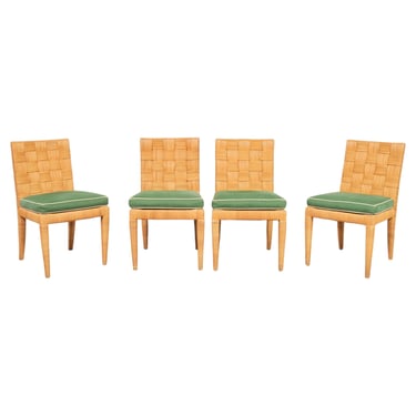 Set of Four John Hutton Bielecky Block Island Cane Dining Chairs