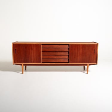 Nils Jonsson Trio Sideboard, Hugo Troeds, 1960s Swedish Teak & Oak Credenza, Vintage Scandinavian Sideboard, Bra Bohag Furniture 
