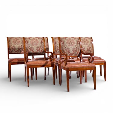 Kindel Furniture Mahogany Sleigh Back Dining Chairs - Set of 8 