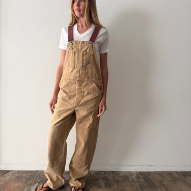 worn 70s/80s Tan Carhartt Overalls