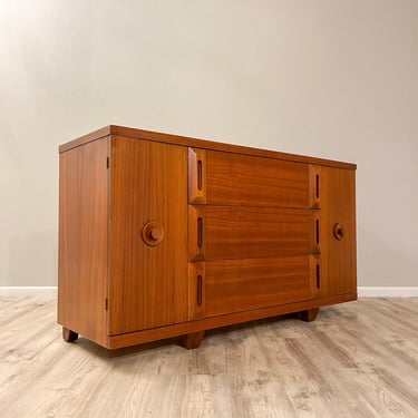 Mid Century Modern American of Martinsville Walnut Credenza | Restored 1950s Sideboard Buffet 