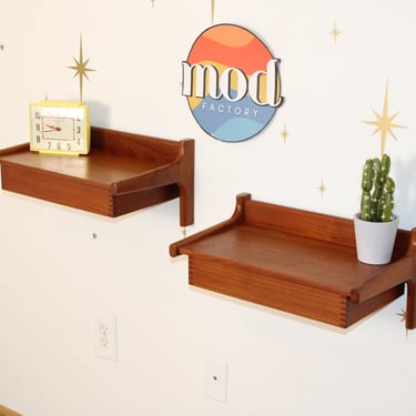 Kai Kristiansen - Pair of Danish Teak Floating Nightstands/Shelves