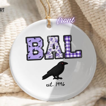 Custom Baltimore Ravens Inspired Ornament, First Christmas Keepsake, New Baby Ornament, Gift for Wedding by CloudArt