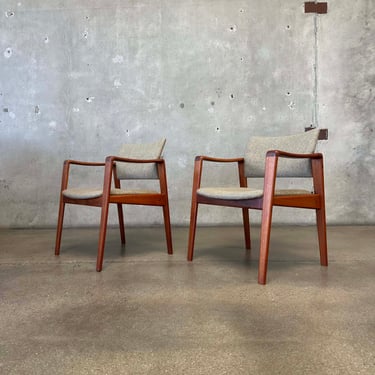Pair Of Danish Teak Accent Chairs By Komfort
