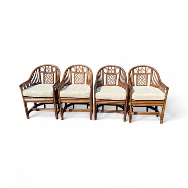 Vintage Bamboo Brighton Pavilion Chairs: Set of 4 Armchairs 