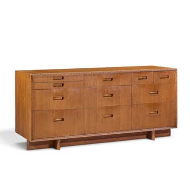 Frank Lloyd Wright for Henredon Taliesin Mid Century 11 Drawer Mahogany Lowboy Dresser - mcm 