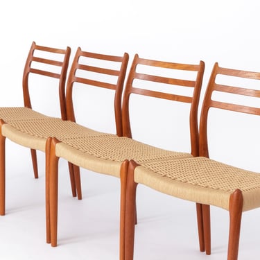 4 of 8 Niels Otto Møller Model 78 Dining Chairs | Danish Teak Mid Century Modern | 1968 