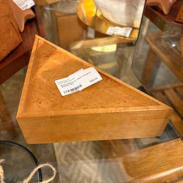 Burled Birdseye maple triangular dresser box