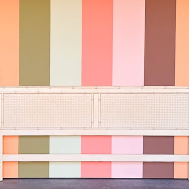 Faux Bamboo and Cane King Headboard