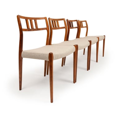 Vintage Danish Mid-Century Niels Otto Møller no. 79 Rosewood Dining Chairs (Set of 4) 