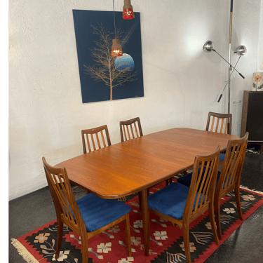 Mid Century Teak Rectangular Dining Table with Butterfly Leaf by GPlan