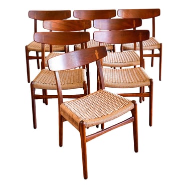 Set of 8 Hans Wegner Ch-23 Dining Chairs, Ca. 1959