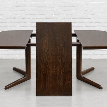 Mid Century Modern Oak Dining Table by Skovby, Made in Denmark, c. 1960’s | Danish Modern Extendable Dining Table with Extension Leaf 