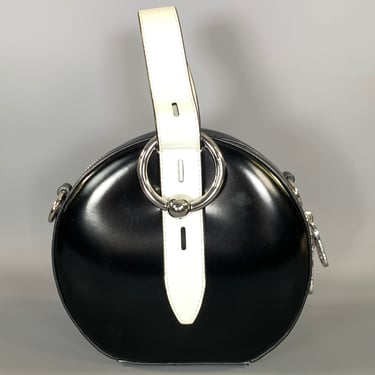 REBECCA MINKOFF SS2019 Black White Leather Clutch Handbag