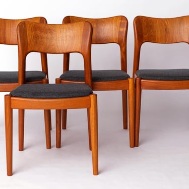 Set of 4 Teak Dining Chairs by Niels Koefoed – Koefoeds Hornslet, Denmark, 1960s – Restored Mid-Century Modern 