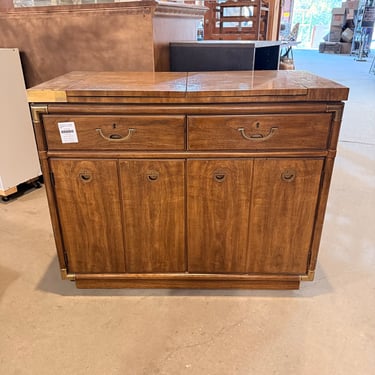 Vintage Drexel Furniture 'Accolade' Campaign-Style Flip-Top Buffet