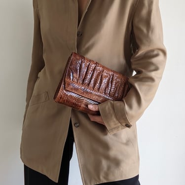 Vintage Whiskey Snakeskin Convertible Clutch