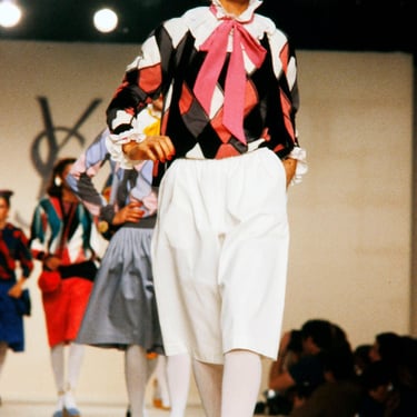 Spring 1980 Yves Saint Laurent Rive Gauche Argyle Lambswool Twinset 