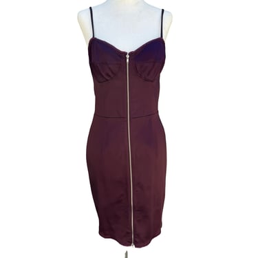 Betsey Johnson Plum Quilted Corset Bodycon Dress Lace Side Zip Witchy Gothic