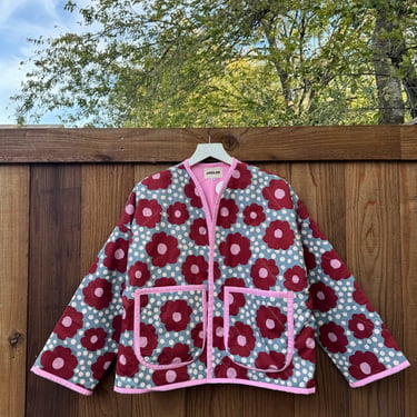 Red flower quilting jacket