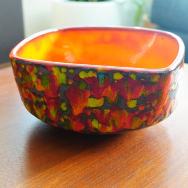 Rare Italian Ceramic Planter - Drip Glaze Boho/Mid-Century Modern 