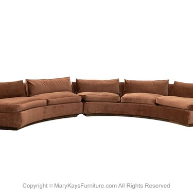 Milo Baughman for Thayer Coggin Curved Sectional Sofa Newly Reupholstered 1