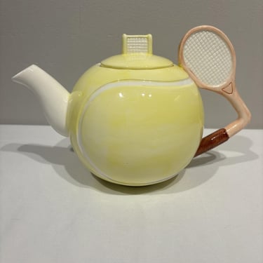 1980's Seymour Mann Tennis Ball Teapot, Simple living, coffee decor, tennis lover gifts, gifts for mom, retro kitchen decor 