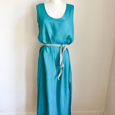 Vintage Teal Slip Dress / M 