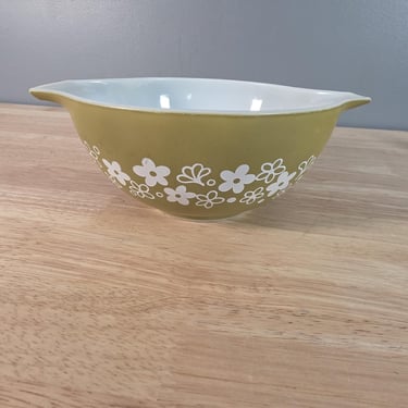 Pyrex Green Crazy Daisy 442 Bowl 1.5 Qt 
