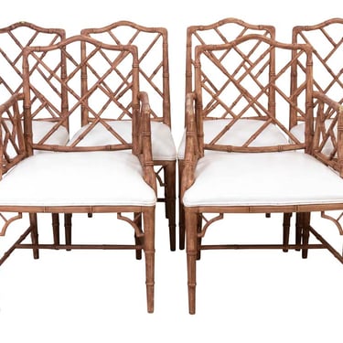 Set of Eight Faux Bamboo Chairs
