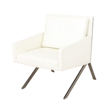 B&B Italia "Theo 3D" White Leather Lounge Chair