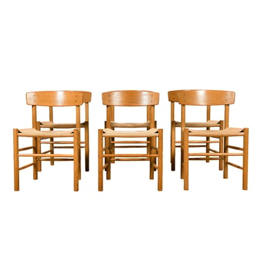 Borge Mogensen Set of 6 Danish Modern Dining Chairs by FDB