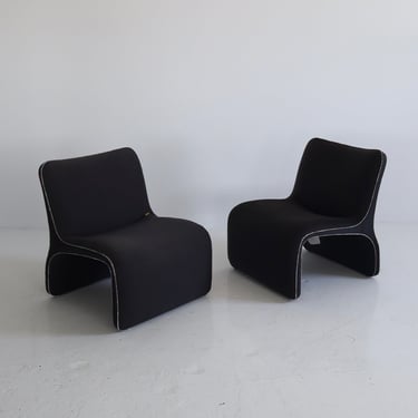 1980s Slipper Chairs by Preview, a pair