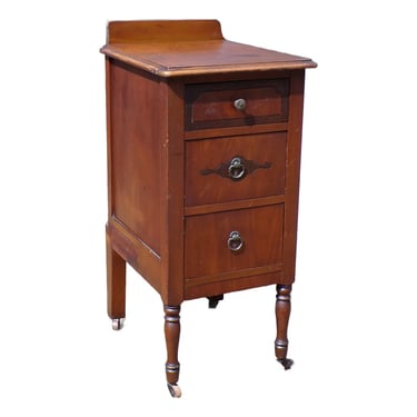 Vintage Art Deco Nightstand End Table Walnut Bedroom Stand Bedside Table