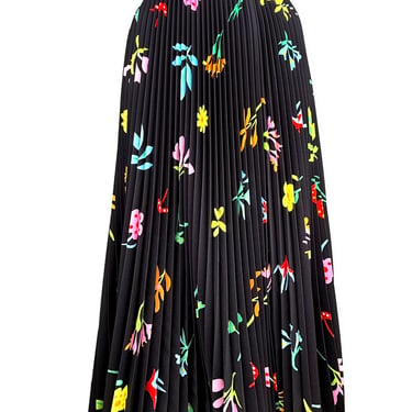 Pleated Skirt – Black Floral