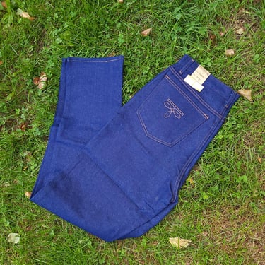 Vintage NWT 1970's Shepler Western Dark Blue Denim Jeans / 16 Tall 31 x 33 1/2 
